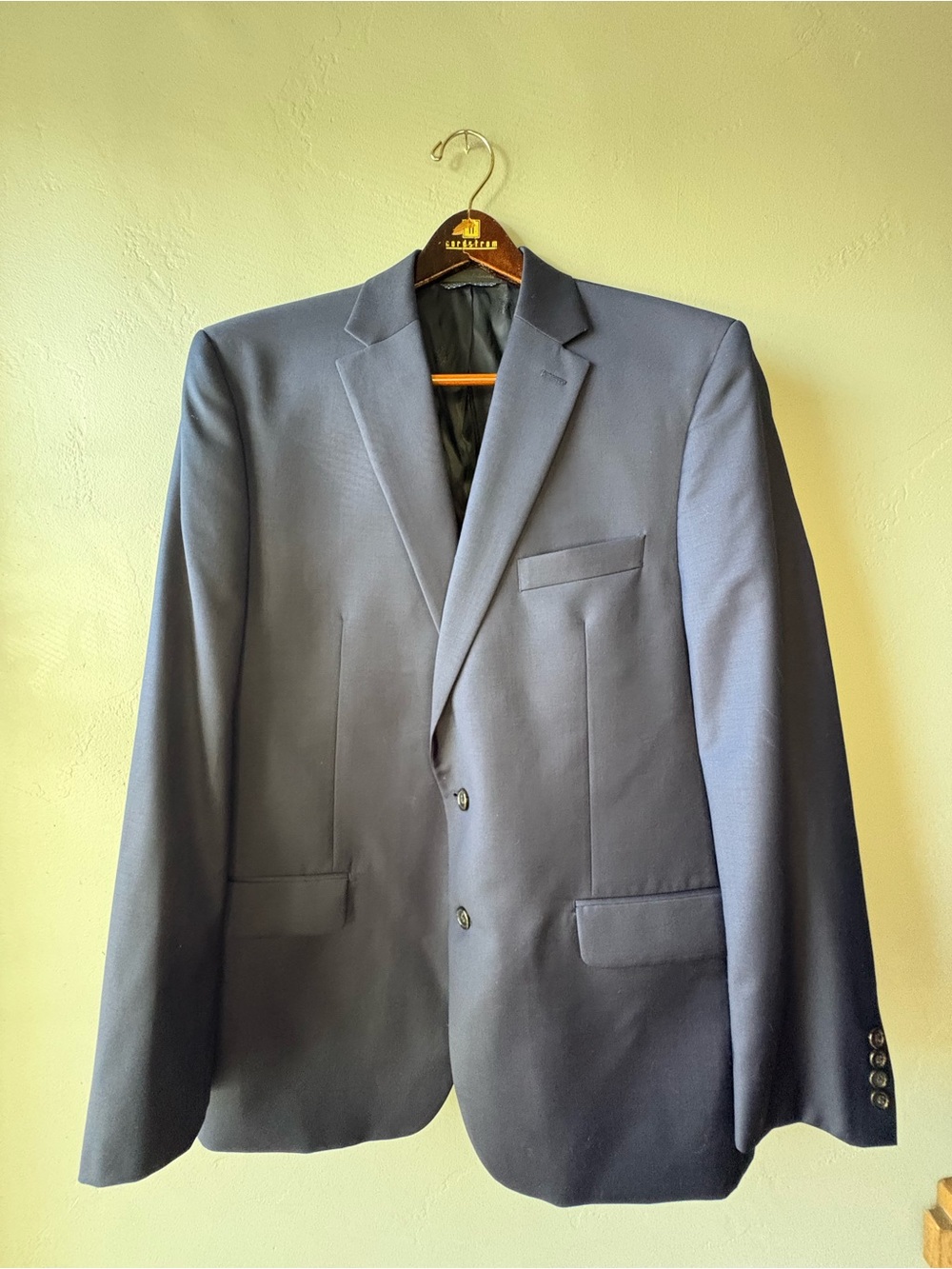 Lauren Ralph Lauren Black Label Blue 2-Button Wool Suit Jacket - Size 44L